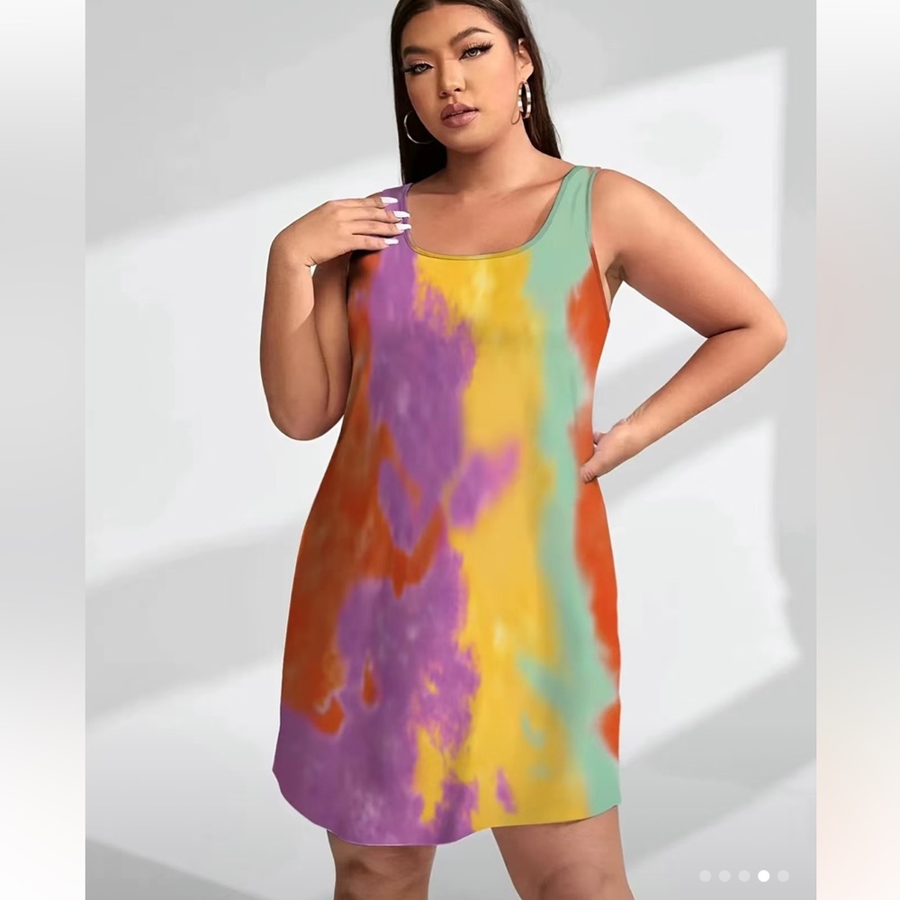Tie Dye Yellow Purple Dress